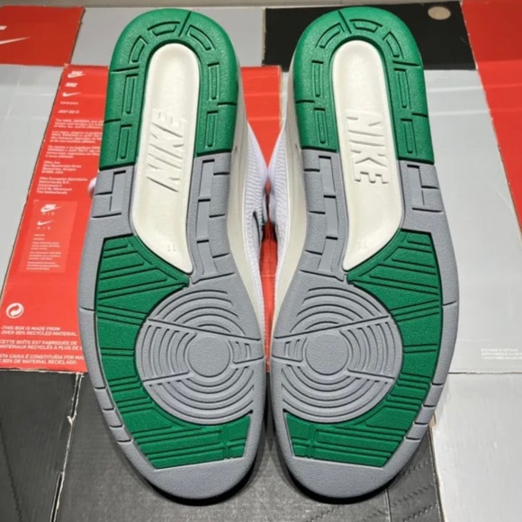 Air Jordan 2 White Sail Light Steel Grey Lucky Green DR8884-103 size 8 - 14 - Picture 4 of 9